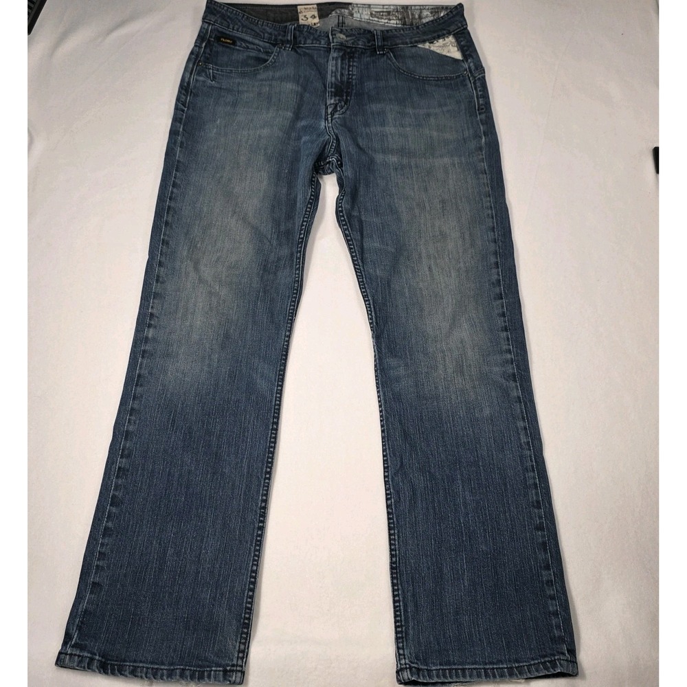 Vintage Y2K Volcom Mens Blue Wash Enowen Denim 5-Pocket Skate Grunge Jeans 34X32